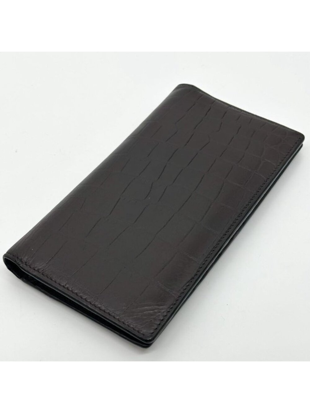 Saint Laurent Croco Bifold Wallet Leather Brown - Picture 5 of 15